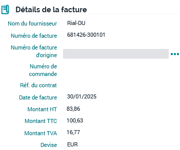 Ajout de l'affichage du montant de la taxe et du total de la facture